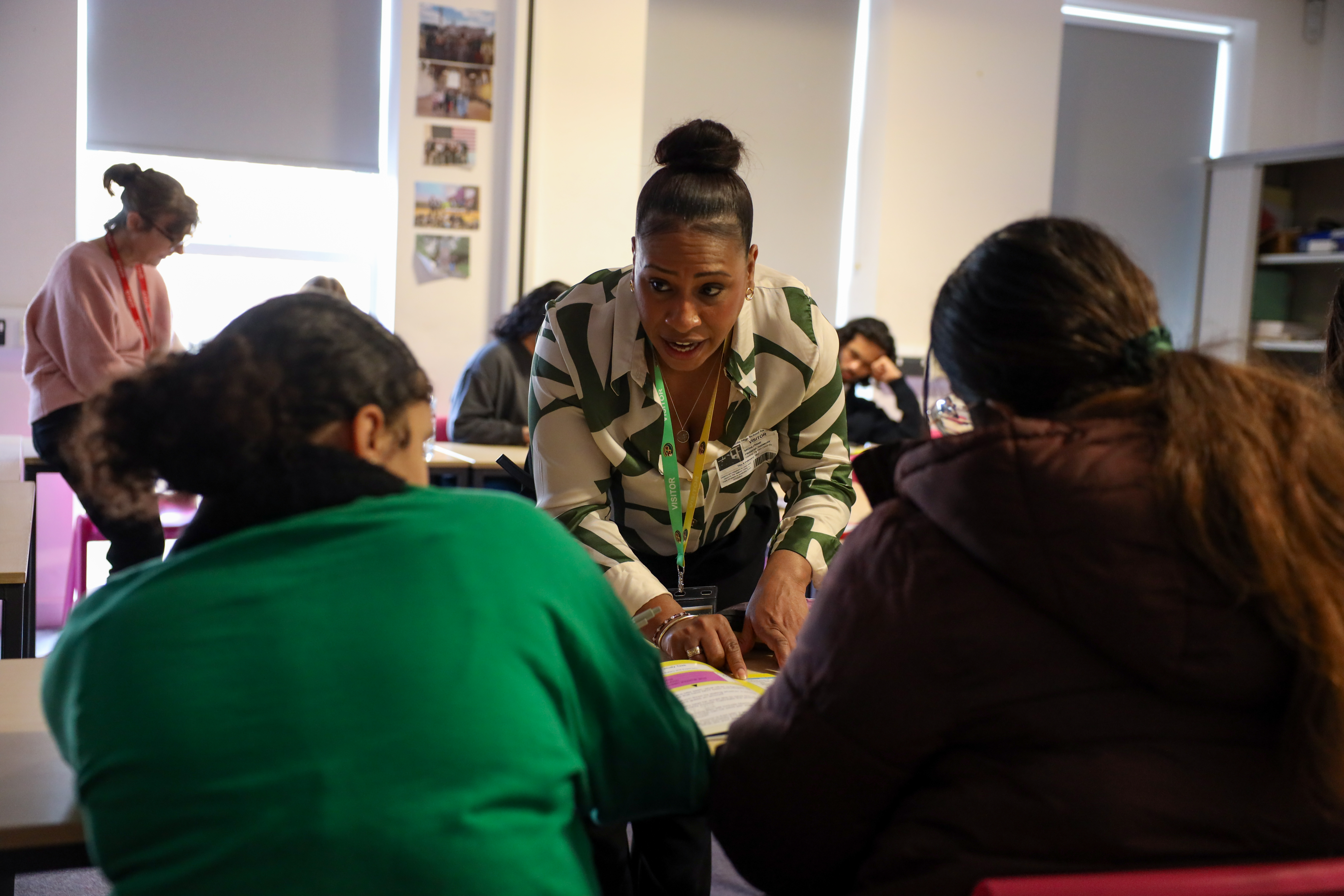 Students engaged in an interactive financial literacy activity